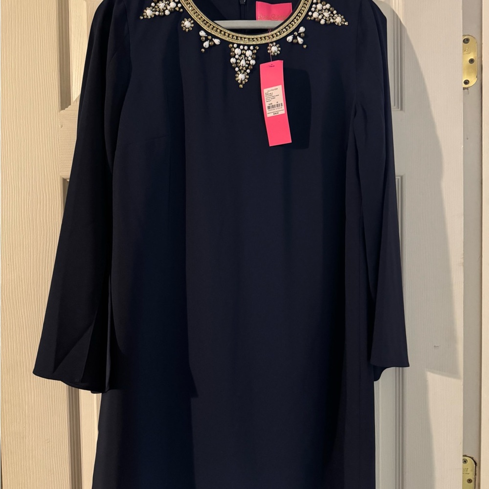 Lilly Pulitzer Blue Sheath Dress with Dolman Sleeves